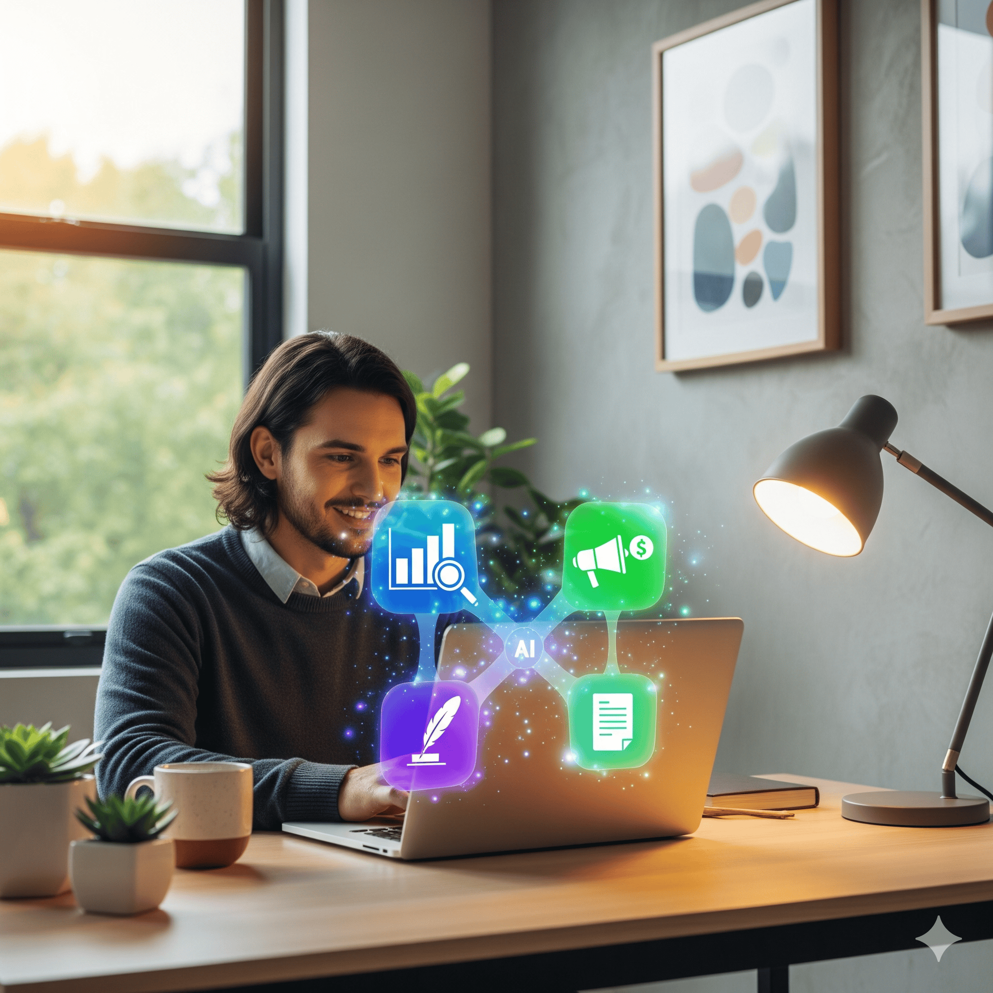 Entrepreneur using AI for business